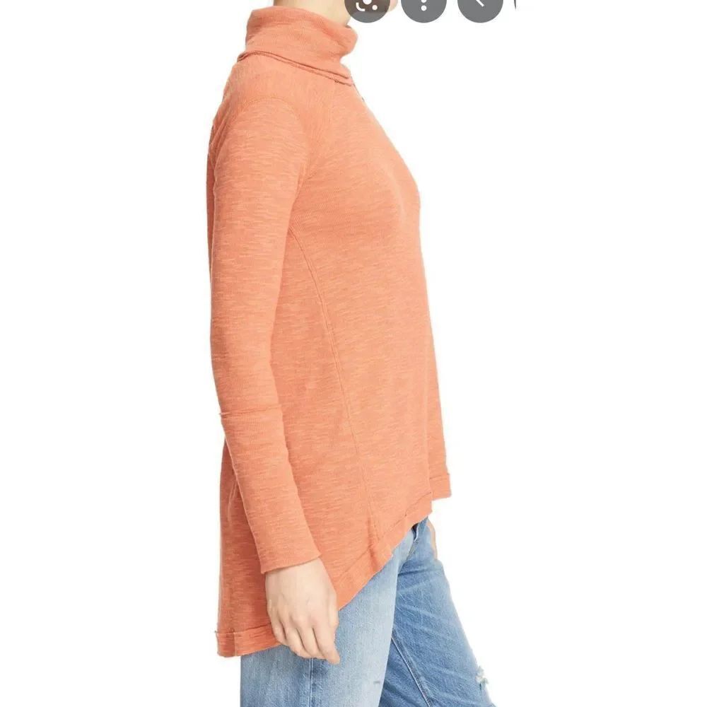 NWOT Free People We The Free Split Back Turtleneck Pullover with Long Sleeves